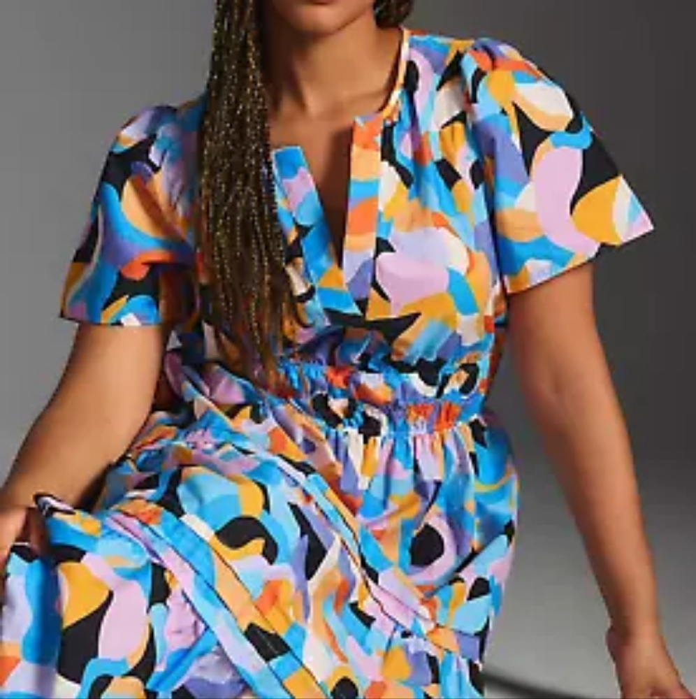 Anthropologie Somerset Maxi Dress - Orange Motif - Picture 4 of 6